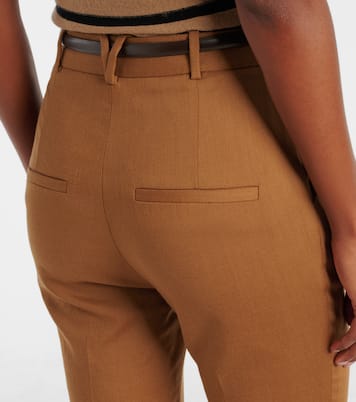 Pantaloni flared Gracie in lana con cintura | Veronica Beard