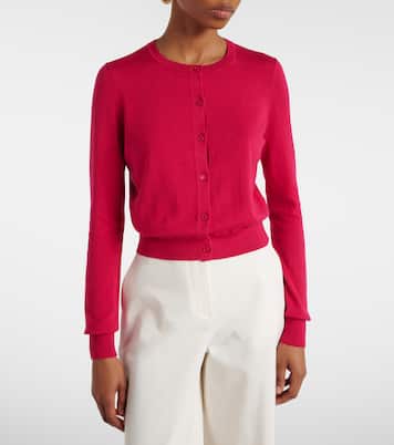 Cárdigan cropped de seda y algodón | Carolina Herrera