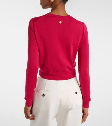 Cárdigan cropped de seda y algodón | Carolina Herrera