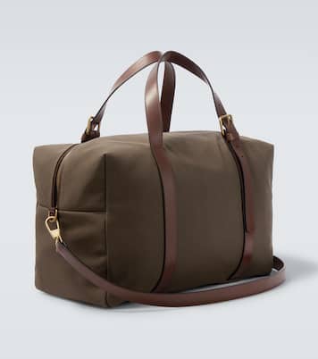 Leather-trimmed canvas duffel bag | Giorgio Armani