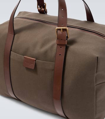 Leather-trimmed canvas duffel bag | Giorgio Armani