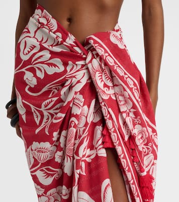 Cashew And Birds printed cotton beach cover-up | Farm Rio