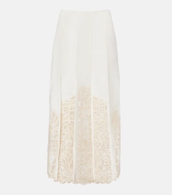 Rosemary linen-blend midi skirt | Alémais