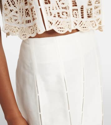 Rosemary linen-blend midi skirt | Alémais