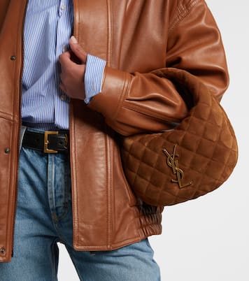 Icarino Mini quilted suede top-handle bag | Saint Laurent