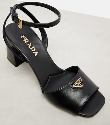 Leather slingback sandals | Prada