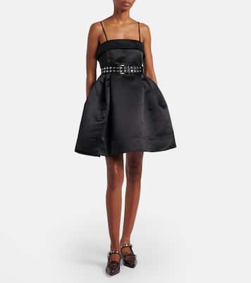 束带缎布迷你连衣裙 | Ganni