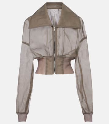 Dracucollar tulle and organza bomber jacket  | Rick Owens
