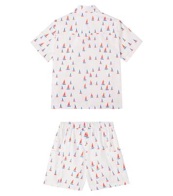 Printed cotton shirt and shorts set | Fábula