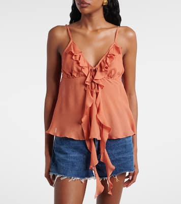 Top Maja de chifón con volantes | Poupette St Barth