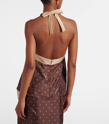 Printed halterneck silk twill top | Valentino