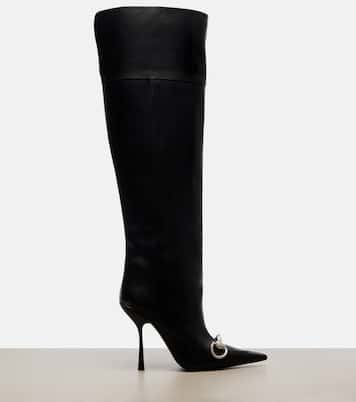 Boulevard Horsebit leather knee-high boots | Gucci