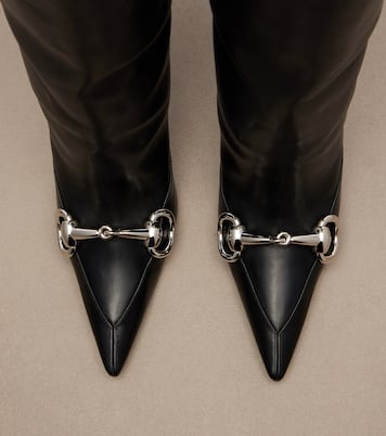 Boulevard Horsebit leather knee-high boots | Gucci