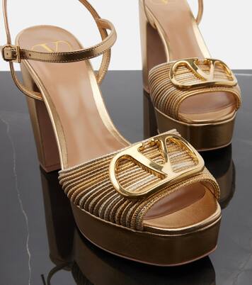 VLogo Signature leather platform heels | Valentino Garavani