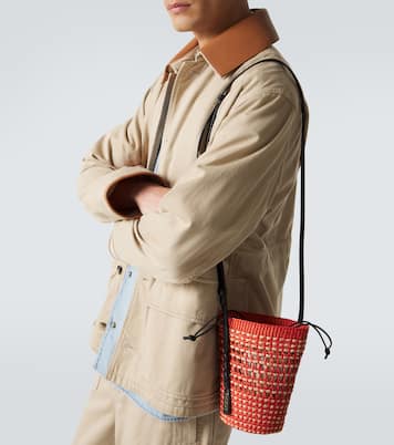 Paula's Ibiza leather-trimmed shoulder bag | Loewe