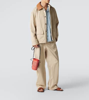 Paula's Ibiza leather-trimmed shoulder bag | Loewe