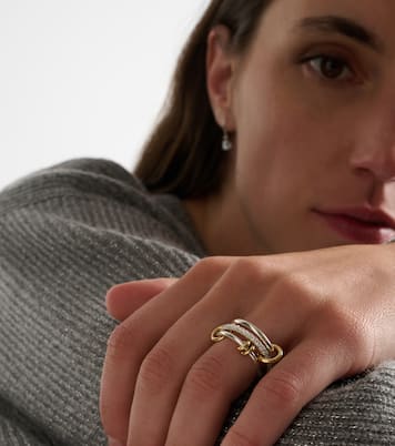 Raneth 925 sterling silver and 18kt gold ring with diamonds | Spinelli Kilcollin