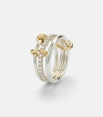 Raneth 925 sterling silver and 18kt gold ring with diamonds | Spinelli Kilcollin