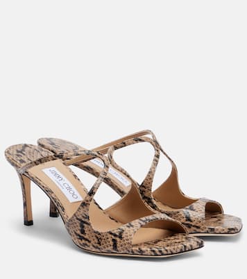 Anise 스네이크 이펙트 레더 뮬 | Jimmy Choo