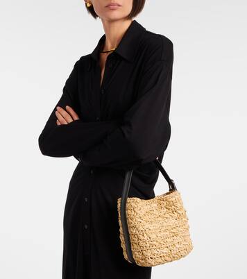 Belted Small raffia top-handle bag | Toteme