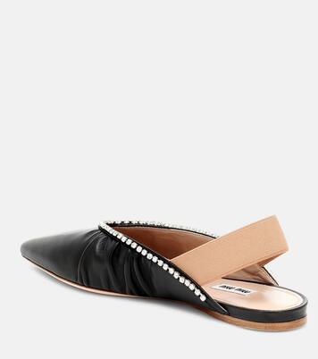 Slingback-Ballerinas aus Leder | Miu Miu