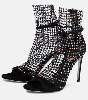 Verzierte Sandalen Galaxia aus Veloursleder | Rene Caovilla