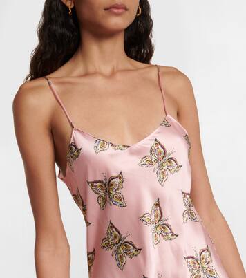 Robe imprimée en satin de soie et tulle | Rodarte