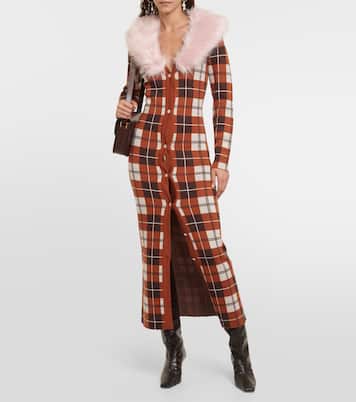 Robe midi Ravid en laine à carreaux | Dodo Bar Or