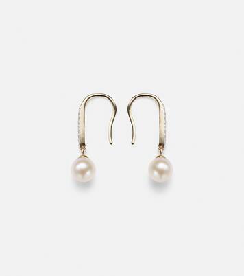 Orecchini in oro 14kt con diamanti e perle | Mateo