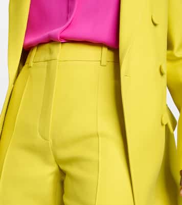 Pantalon droit à taille haute en Crêpe Couture | Valentino