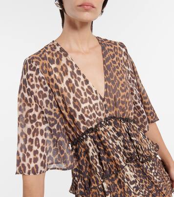 Bedrucktes Minikleid aus Georgette | Ganni