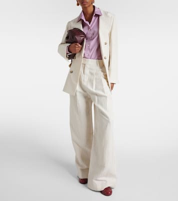 Pantaloni a gamba larga in cotone e lino | Frame