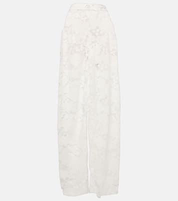 Weite High-Rise-Hose aus Spitze | Oscar de la Renta