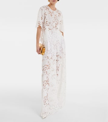 Weite High-Rise-Hose aus Spitze | Oscar de la Renta