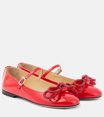 Bow-detail patent leather Mary Jane flats | Mach & Mach