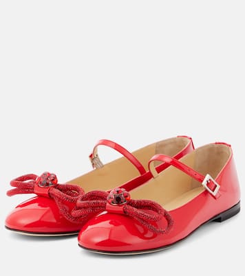 Bow-detail patent leather Mary Jane flats | Mach & Mach