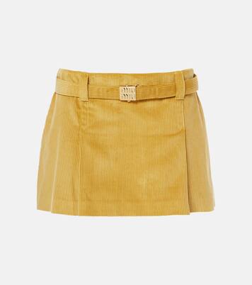 Cotton corduroy miniskirt | Miu Miu