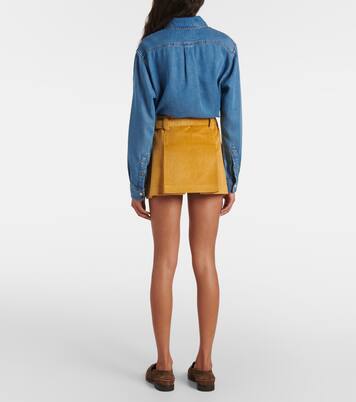 Cotton corduroy miniskirt | Miu Miu