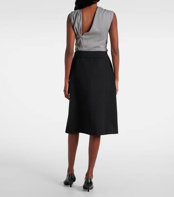 Bleistiftrock aus Wolle mit Pailletten | Jacques Wei