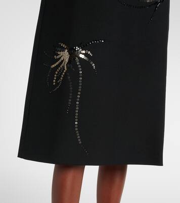 Bleistiftrock aus Wolle mit Pailletten | Jacques Wei