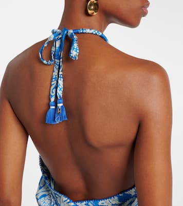 Isabelle printed halterneck top | Poupette St Barth