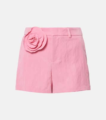 Shorts de gabardina con aplique floral | Blumarine