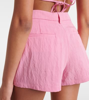 Shorts de gabardina con aplique floral | Blumarine