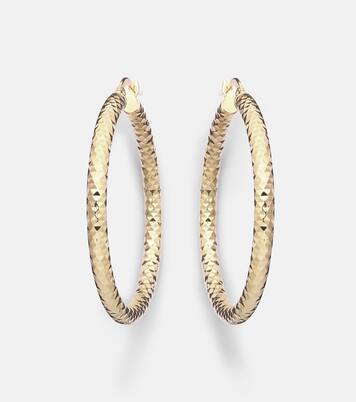 Bold Sparkle Medium 14kt gold hoop earrings | Stone and Strand