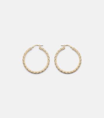 Bold Sparkle Medium 14kt gold hoop earrings | Stone and Strand