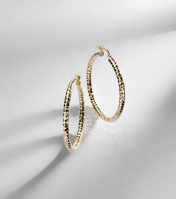 Bold Sparkle Medium 14kt gold hoop earrings | Stone and Strand