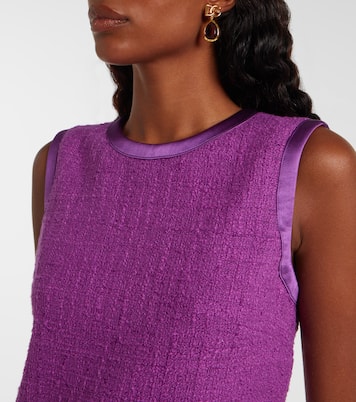 Vestido corto en mezcla de algodón y seda | Dolce&Gabbana