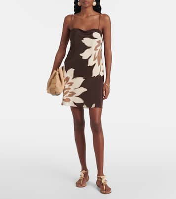 Bedrucktes Slipdress aus Seidensatin | SIR