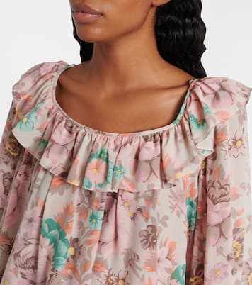 Ruffled silk crêpe de chine minidress | Chloé