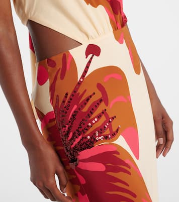 Maxikleid aus Seide mit Pailletten | Johanna Ortiz